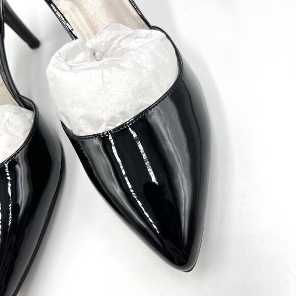 Bandolino Womens Size 8 Ginata Black Vegan Patent‎ D'Orsay Heels Pumps Shoes - Picture 5 of 14